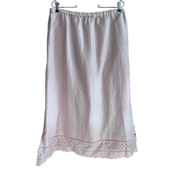 J.M.P. Fashions NWT 100% linen size XL Pink Rose color elastic waist - Picture 3 of 10